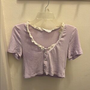 Coquette Lavender Lace-Trimmed Shrug & Cami set (free with purchase)